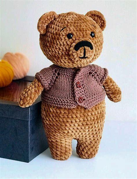 Stuffed Crochet Teddy Bear PDF Amigurumi Free Pattern - Lovelycraft