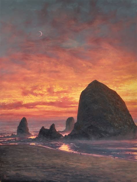 Michael Orwick - Work Zoom: New Moon, Haystack Rock, Cannon Beach Oregon