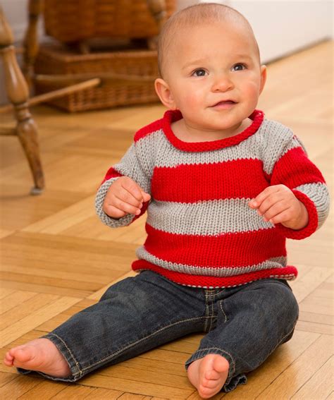 Baby Sports Fan Pullover Free Knitting Pattern from Red Heart Yarns ...