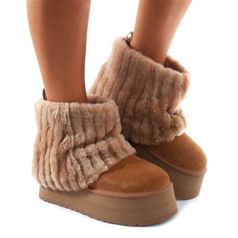 Boots UGG Classic Mini Sherpa Corduroy Chestnut 1130570