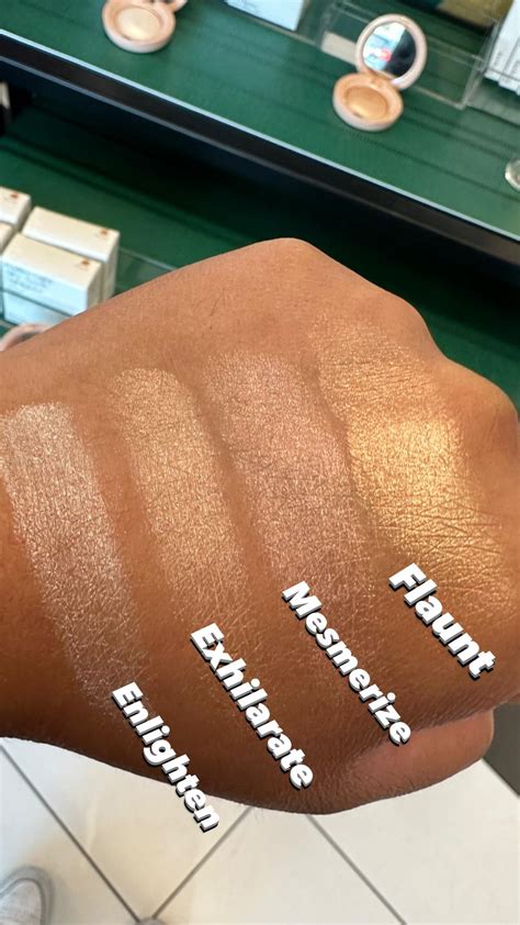 Rare Beauty Positive Light Silky Touch Highlighter Swatches on Medium/Tan Skin : r/Sephora