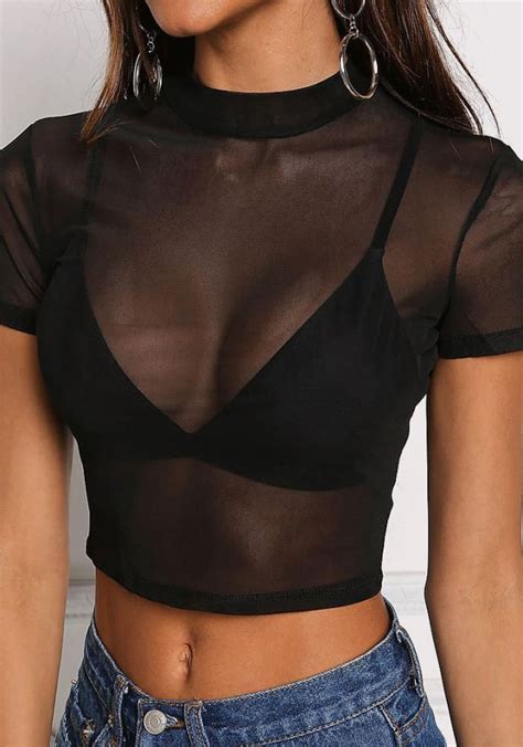 Junior Clothing | Black Mesh Crop Top | Loveculture.com #black #clothing #Crop #junior # ...