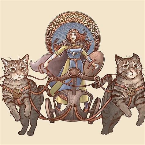 Freya Driving Her Cat Chariot | Norse, Norse goddess, Norse goddess of love