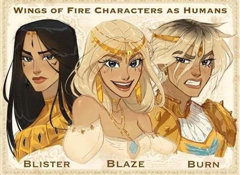 WINGS OF FIRE CHARACTERS AS HUMANS AS BLAZE BURN BLISTER - iFunny