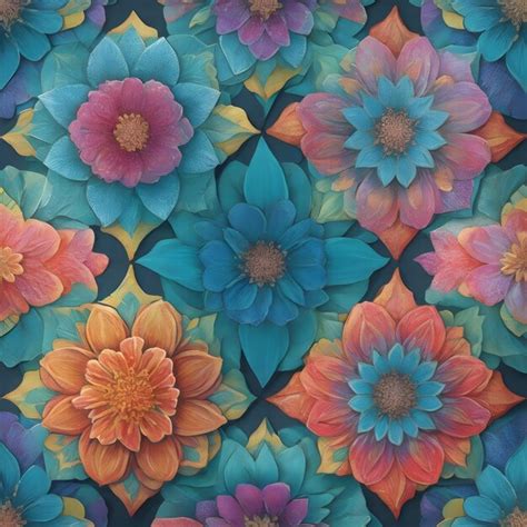 Premium AI Image | Tile pattern dynamic and modern flower shapes ...