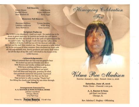 Velma Ree Madison Obituary | AA Rayner and Sons Funeral Home