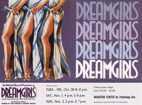 1982 - Dreamgirls was the first ever Broadway Show I ever saw. And I was hooked for life ...