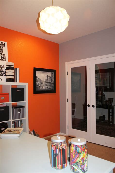 office/crafts room | Living room orange, Living room decor orange ...