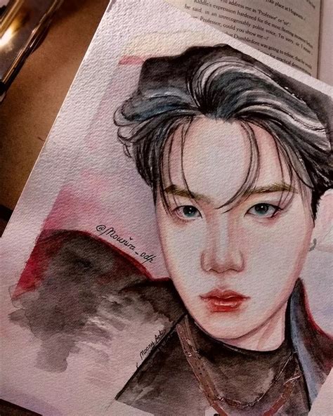 Hoseokie watercolor. | Arte gcse, Dibujo de retrato, Rostros de arte