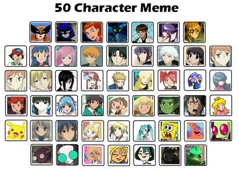 50 Character Meme by UnovaVampire on DeviantArt