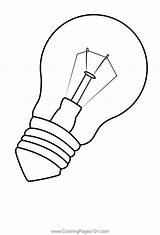 One Bulb Coloring Page For Kids  Free Lamps Printable Pages sketch template