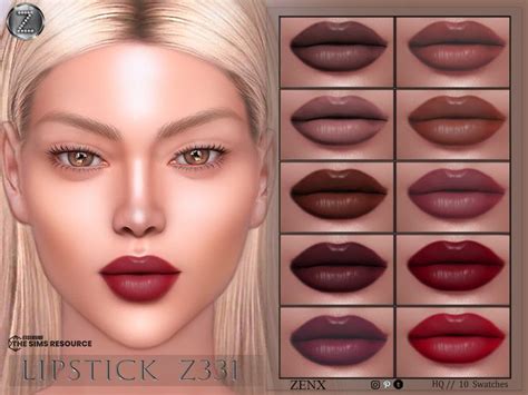 ZENX LIPSTICK Z331 in 2024 | Makeup cc, Sims 4 cc makeup, Sims 4 body mods