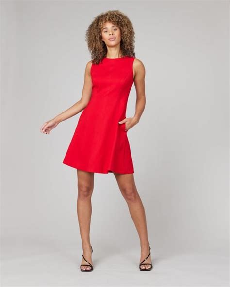 Spanx The Perfect Fit & Flare Dress in Red | Lyst