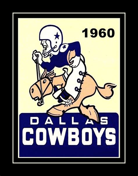 Vintage 1960 Dallas Cowboys Poster, Gift, Football Mascot Wall Decor ...