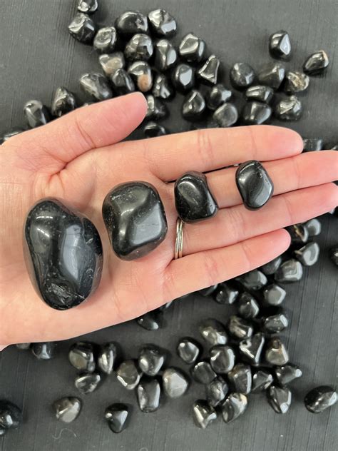 Black Onyx Tumbled Stones, Polished Black Onyx, Grade A; 4 sizes ...