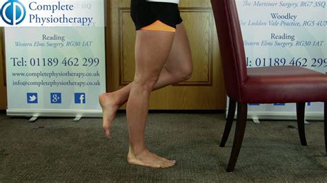 Gastrocnemius stretch with heel raise variations - YouTube