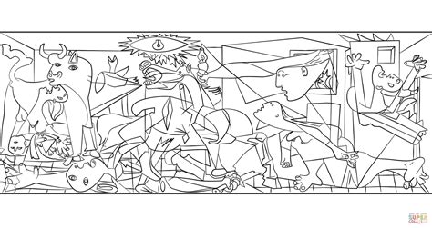 Guernica by Pablo Picasso coloring page | Free Printable Coloring Pages