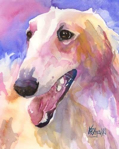 Borzoi Art Print of Original Watercolor Painting 8x10 Dog | Etsy in 2021 | Dog art, Watercolor ...