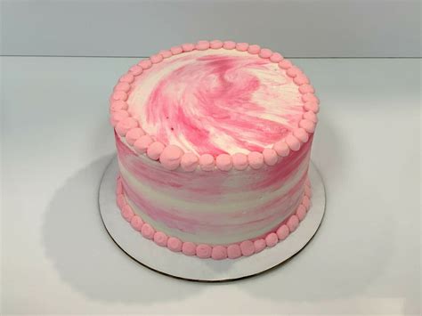 Pink on White Swirl Cake