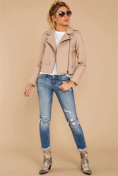 Pin by Janelle Bullard on My Style | Jacket outfit women, Beige leather jacket, Beige leather ...