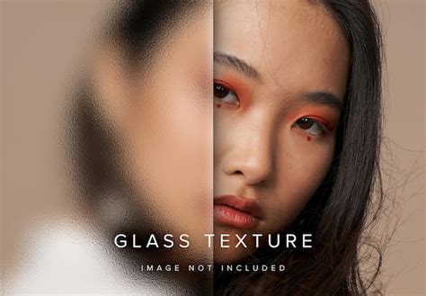 Premium PSD | Glass Texture Photo Effect Mockup