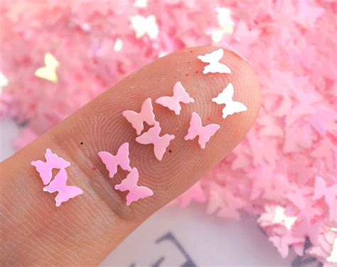 3mm Iridescent Pink Butterfly Glitter Pink Butterfly - Etsy