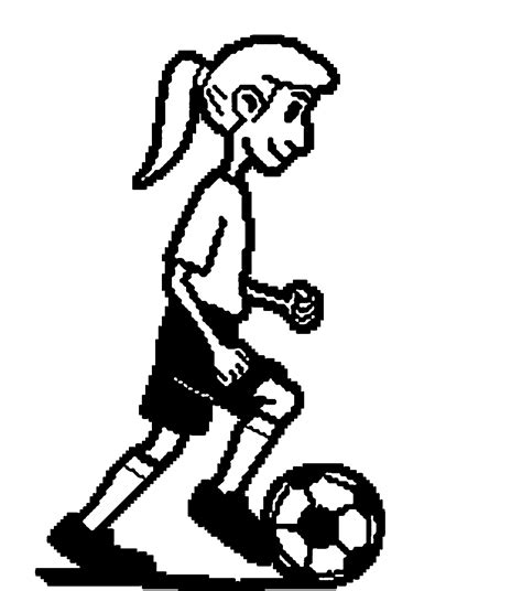 Cold Girl Playing Soccer Football Coloring Page | Wecoloringpage.com