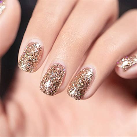 Discover more than 154 gold glitter gel nail designs latest - ceg.edu.vn