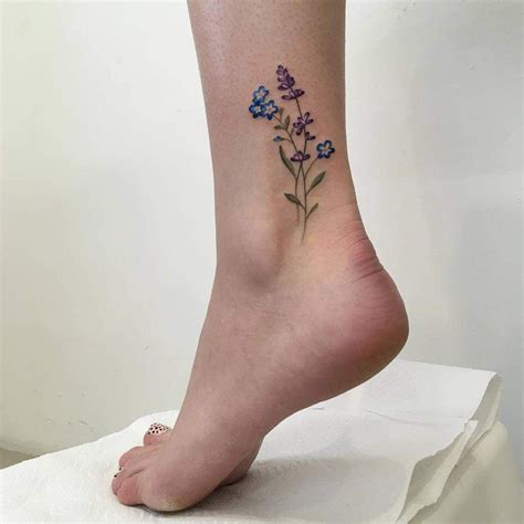 Forget Me Not Foot Tattoo