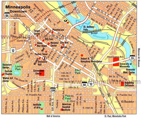 a map of minneapolis showing the locations