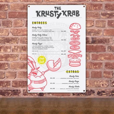 Krusty krab restaurant menu