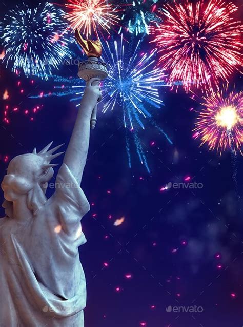 Statue of Liberty July 4 Fireworks #BestDesignResources | 4th of july fireworks, 4th of july ...