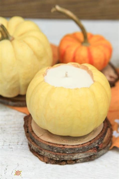 DIY Pumpkin Spice Candle in a Real Pumpkin - Garden Therapy