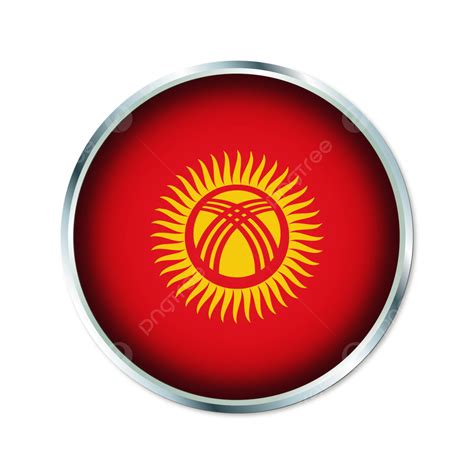 Kyrgyzstan Round Flag With Transparent Background Vector, Kyrgyzstan, Kyrgyzstan Flag ...