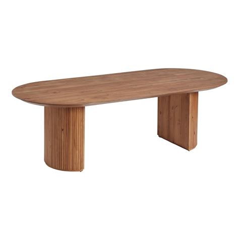 Extra Long Oval Chestnut Wood Fluted Russo Dining Table in 2022 | Dining room table, Oval dining ...