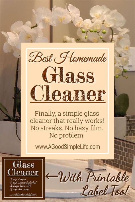 Crystal Clear No Streak Glass Cleaner • A Good Simple Life | How to clean mirrors, Glass cleaner ...