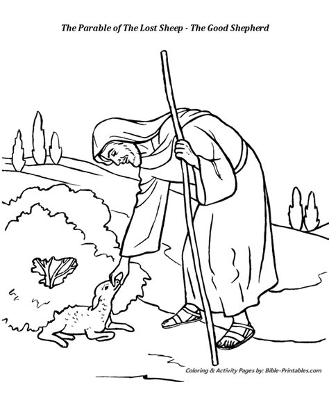 The Parable of The Lost Sheep Coloring pages 1 - The Parables of Jesus coloring pages