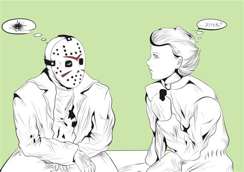 Jason Voorhees and Michael Myers Michael Myers And Jason, Michael X, Michael Myers Halloween ...