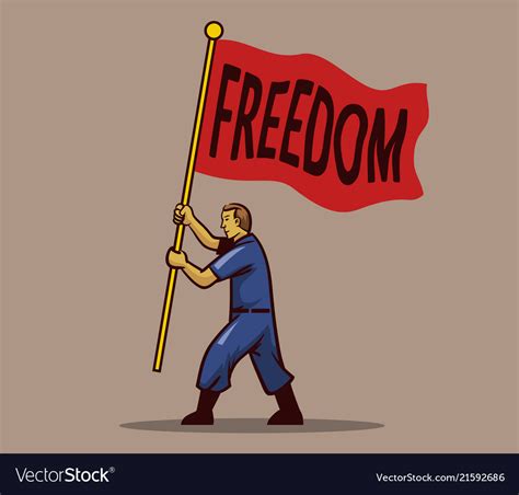 Waving freedom flag men Royalty Free Vector Image