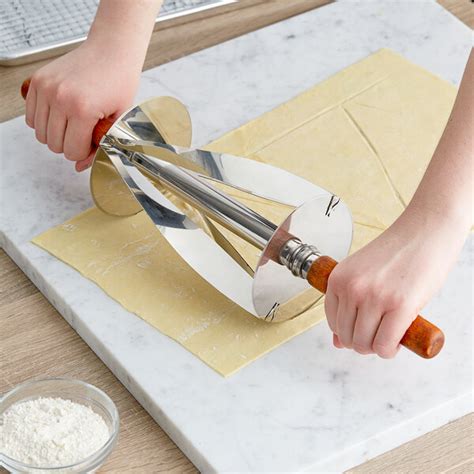 Pastry & Croissant Cutter, Stainless Steel w/ Wood Handles