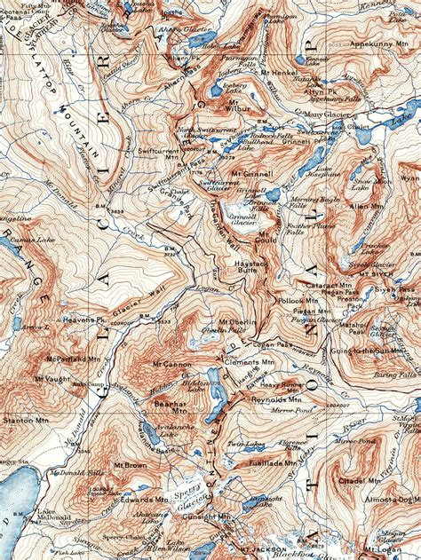 Glacier National Park Map / Montana Topographic Map Print / - Etsy