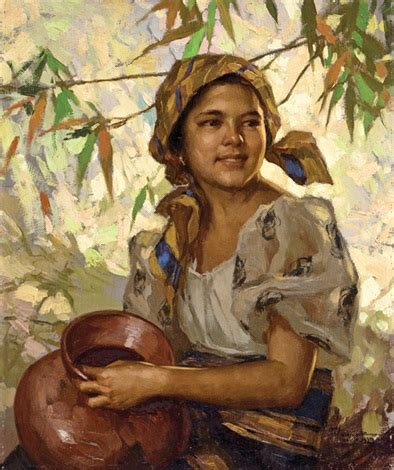 Dalagang Bukid Woman with Banga by Fernando Cueto Amorsolo on artnet