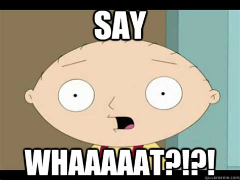 Say WHAAAAAT?!?! - Say What Stewie - quickmeme