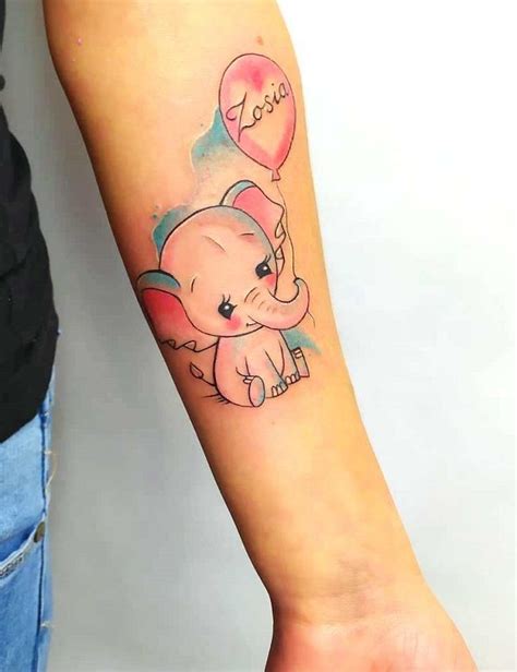 Baby Elephant Silhouette Tattoo