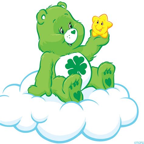 Care Bears: Good Luck Bear Sitting on a Cloud | Care bear tattoos, Care ...