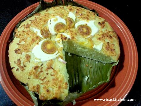 Filipino Food Favorites: Bibingka Baked rice cake topped cheddar cheese and salted egg. # ...
