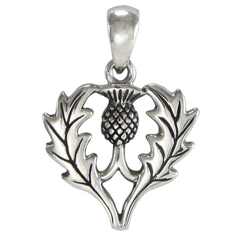 Sterling Silver Scottish Thistle Pendant Heritage Jewelry