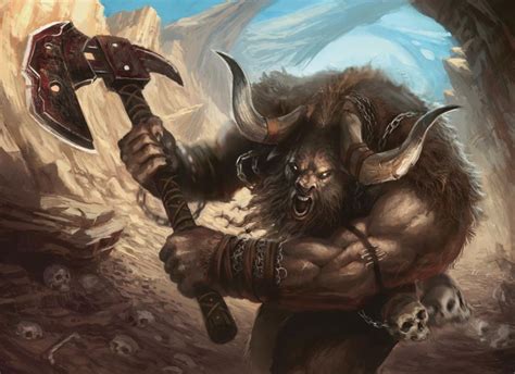 Minotaur Skullcleaver MtG Art from Theros Set by Phill Simmer - Art of Magic: the Gathering