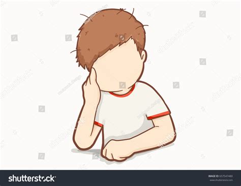 Cartoon Boy No Face Digital Character : illustration de stock 657547480 | Shutterstock