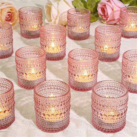 Amazon.com: 36 Gold Glass Votive Candle Holders for Tables, Glass Tealight Candle Holders Bulk ...